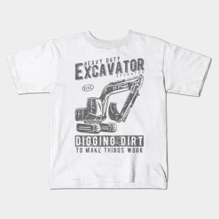 Excavator Heavy Equipment Kids T-Shirt